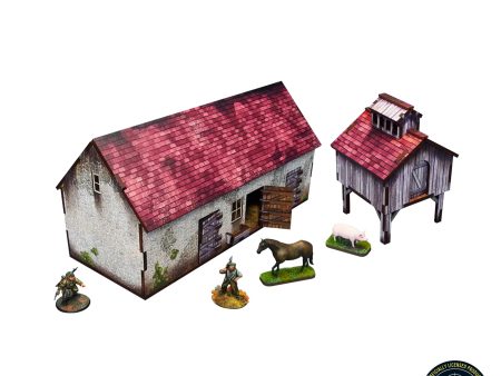 Pre-painted WWII Normandy Stable with Dovecote Scenery Supply