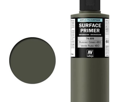 Vallejo 74609 Surface Primer - Russian Green 4BO 200ml Hot on Sale