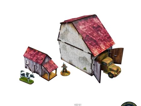 Pre-painted WWII Normandy Coach House with Chicken Coop Scenery Online now