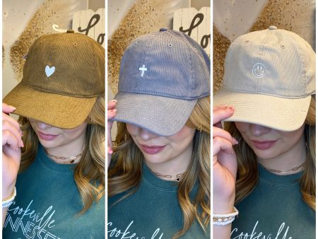 Embroidered Corduroy Caps Hot on Sale