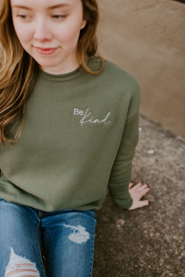 Be Kind {Embroidered Crewneck Fleece} Online Hot Sale