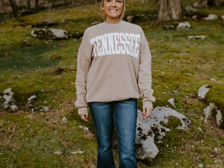 TENNESSEE {Tan Crewneck Fleece} Online Sale